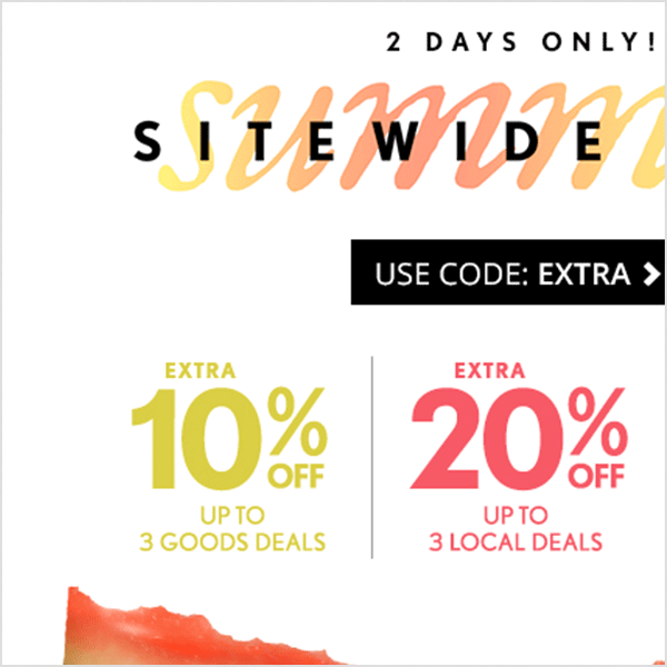 Groupon Summer Sitewide Sale